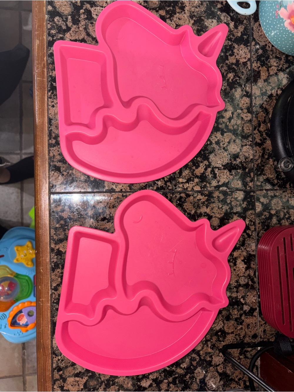 Pink Unicorn Silicone Kids Plate - Sectioned Snack Tray